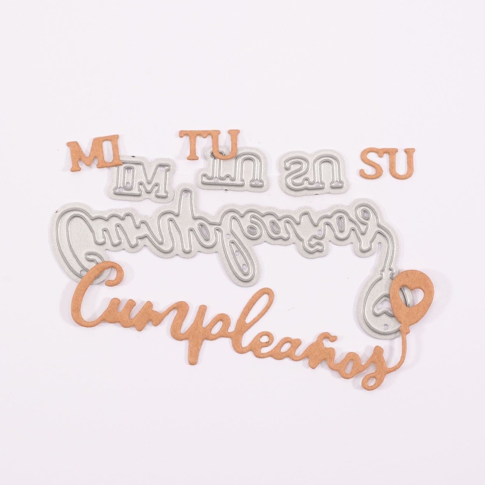 Plantilla de corte texto en español "Mi Tu Su Cumpleaños" Vaessen Creative